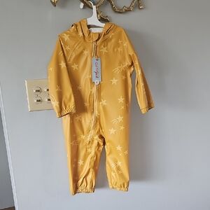 Cat & Jack Yellow Star Raincoat Onesie